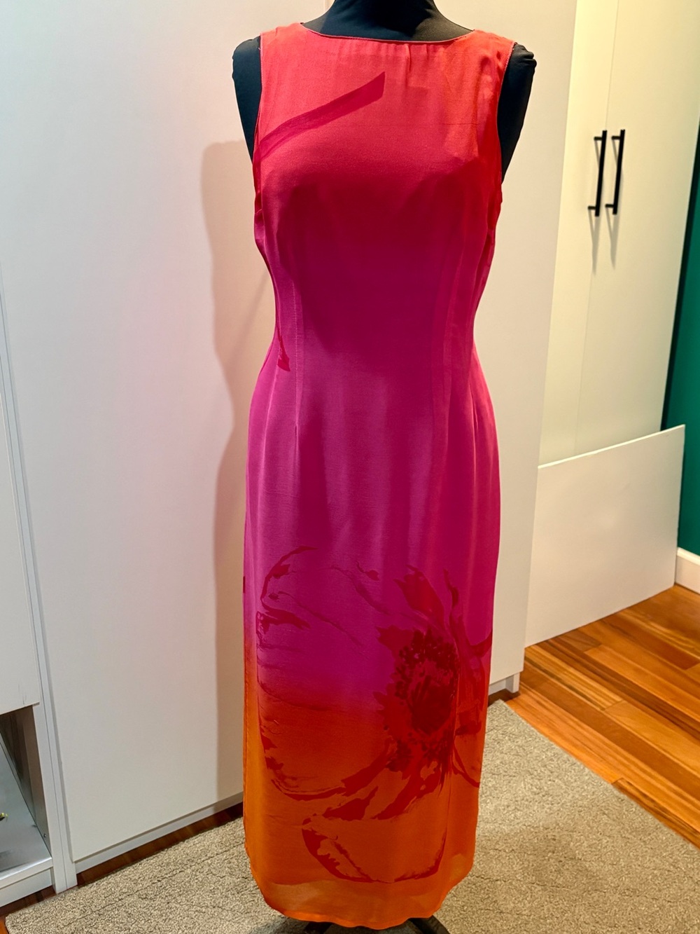 Joseph Ribkoff Sleeveless Ombre Maxi Dress in Pink and Orange